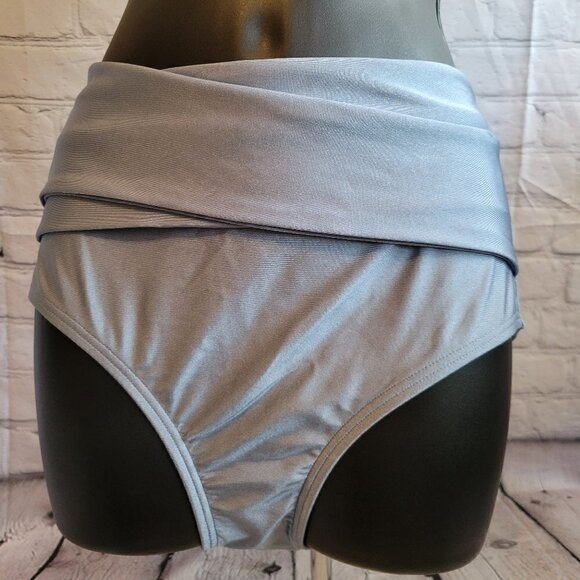 Calvin Klein High-Waist Crossover Tummy-Control Bikini Bottoms - Picture 1 of 4